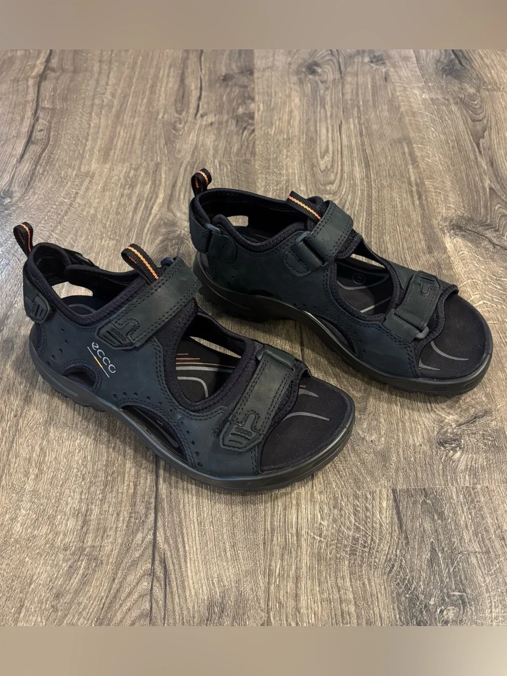 ECCO Yucatan Receptor Black Leather/Synthetic Sport Sandals Men's EU 41 US 8-8.5